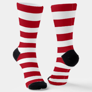 Fun Red en White Stripes Kerstmis Sokken