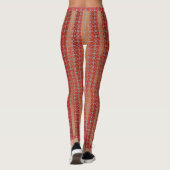 Fun Red Geometric Striped Pattern Leggings (Achterkant)