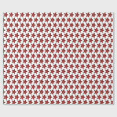 Fun Red Glitter Star Pattern op White Cadeaupapier (Vlak)