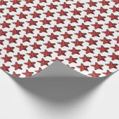 Fun Red Glitter Star Pattern op White Cadeaupapier (Hoek)
