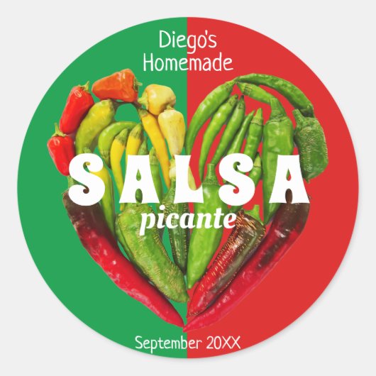 Fun red green hot chili peppers ronde sticker (Voorkant)