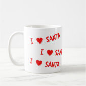 Fun Red kerst I Love Santa Heart Koffiemok (Links)