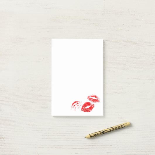 FUN! Red Lipstick Prints Napkins Post-it® Notes (Op bureau)