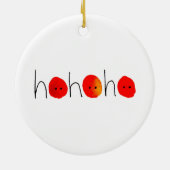 Fun Red Nose Ho Ho Kerstmis Keramisch Ornament (Achterkant)