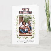 Fun Red Pset Script Red Berry kerst Feestdagen Kaart (Voorkant)