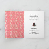 Fun Red Pset Script Red Berry kerst Feestdagen Kaart (Binnen)