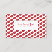 Fun Red Realistic Raspberry Pattern Visitekaartje (Voorkant)