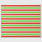 Fun Red, White, Green Kerstgeïnspireerd Pattern Cadeaupapier (Vlak)