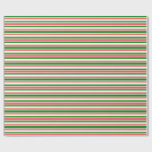 Fun Red, White, Green Lines Pattern Wrapping Paper Cadeaupapier (Vlak)