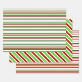 Fun Red, wit, groen gekleurd kerstfeest geïnspiree Inpakpapier Vel