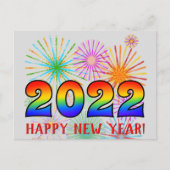 Fun, regenboogkleuren 2022 + "GEWELD NIEUW JAAR!" Briefkaart (Voorkant)