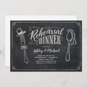 Fun Rehearsal Dinner Invitations - Chalkboard Kaart (Voorkant / Achterkant)
