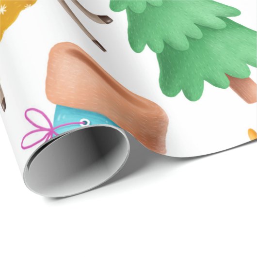 Fun Reindeer Holiday Wrapping Paper Cadeaupapier (Rol Hoek)