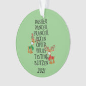 Fun Reindeer Names Covid 2021 Quarantine Ornament (voorkant)