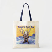 Fun Reindeer Personalized Book Bag Tote Bag (Voorkant)