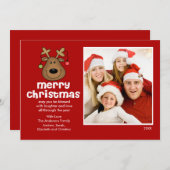 Fun Reindekerst-flatfoto Kaart (Voorkant / Achterkant)