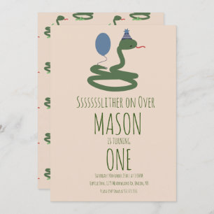 Fun Reptile Snake Zoo Wild Birthday Party Kaart