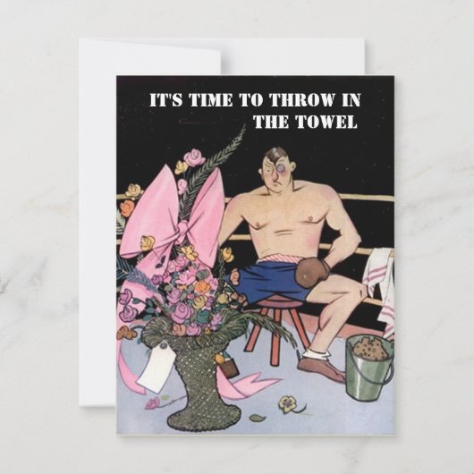 FUN RETIREMENT ARTIMENT INVITATION Thin the Towel Kaart (Voorkant)