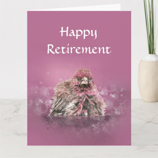 Fun Retirement Bathing Finch Bird Humor Kaart (Voorkant)