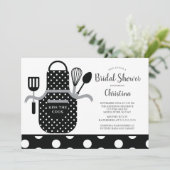 Fun Retro Black White Kitchen Vrijgezellenfeest Kaart (Staand voorkant)