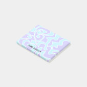 Fun Retro Blue Lavender Nom personnalisé Post-it (Incliné)