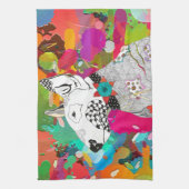 Fun Retro Bull Terrier Chien serviette de cuisine (Vertical)