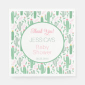 Fun Retro Cactus Succulent Floral Baby shower Servet (Voorkant)