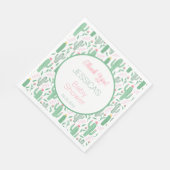 Fun Retro Cactus Succulent Floral Baby shower Servet (Hoek)