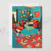 Fun Retro Christmas Dinner Party 1950s Lounge 2 Kaart (Voorkant)