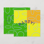 Fun Retro Circles Jaune Vert Orange Carte (Devant / Derrière)
