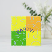 Fun Retro Circles Jaune Vert Orange Carte (Debout devant)