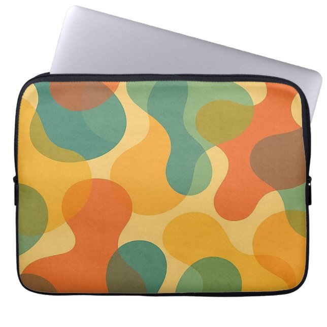 Fun Retro Classic Amorphous Shapes Art Pattern Laptop Sleeve (Voorkant)