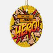 Fun Retro Comic Book Je bent mijn HERO Keramisch Ornament (Rechts)