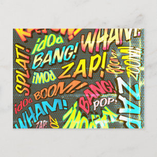 Fun Retro Comic Book Pop Art Briefkaart