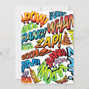 Fun Retro Comic Book Pop Art-geluiden Kaart