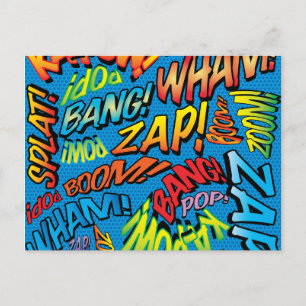 Fun Retro Comic Book Pop Art Sound Briefkaart