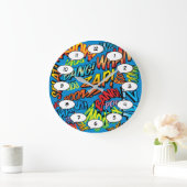 Fun Retro Comic Book Pop Art Sound Grote Klok (Huis)