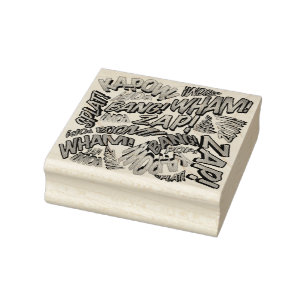Fun Retro Comic Book Pop Art Sound Rubberstempel