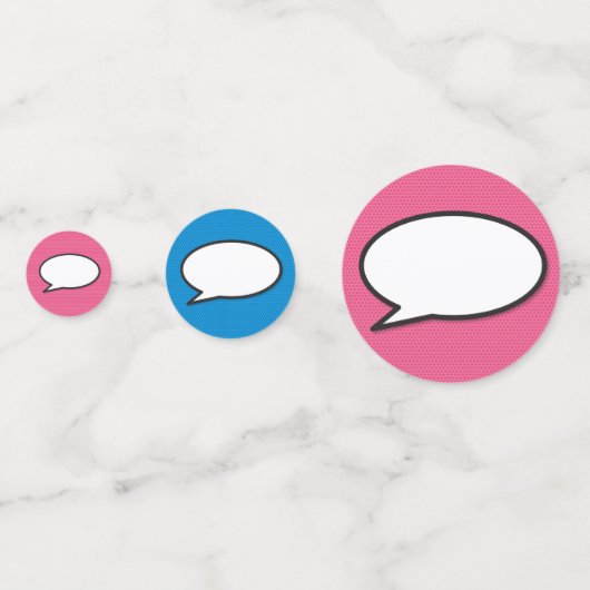 Fun Retro Comic Book Speech Bubble Confetti (Achterkanten)