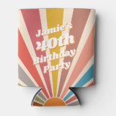 Fun Retro Custom 40th Birthday  Photo Blikjeskoeler (Voorkant)