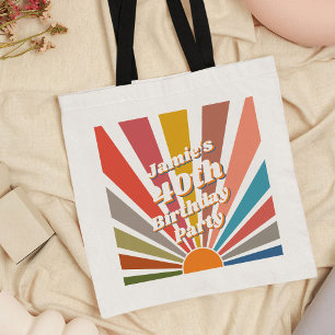 Fun Retro Custom 40th Birthday  Photo Tote Bag