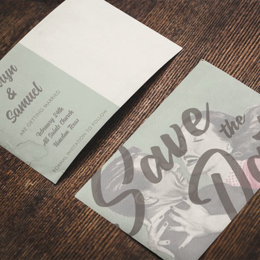 Fun Retro Enregistrer la date Modèle de carte post