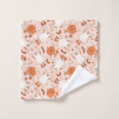 Fun Retro Ghost & Jack-O-Lantern Motif (Gant de toilette)