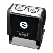 Fun Retro Glasses Custom Name Ex Libris Library Zelfinktende Stempel (Product)