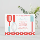 Fun Retro Kitchen Bridal Shower Kaart (Staand voorkant)