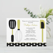 Fun Retro Kitchen Bridal Shower - Uitnodiging groe (Staand voorkant)