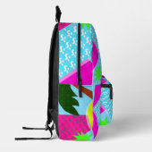 Fun Retro Palm Neon Epic Eighties Patroon Bedrukte Rugzak (Links)