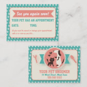 Fun Retro Pet Groomer carte de rendez-vous (Devant / Derrière)