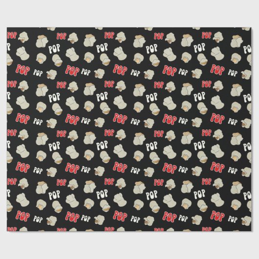 Fun Retro Popcorn Pattern Cadeaupapier (Vlak)