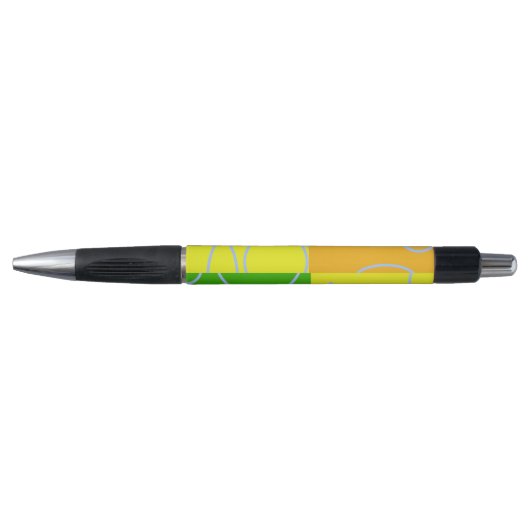 Fun Retro Quad Cercles Boucles Vert Jaune Stylo (Devant)
